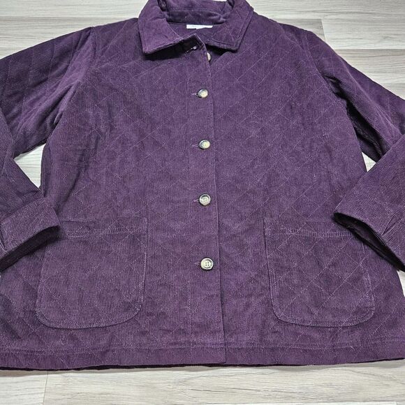 SERENGETI Womens Purple Corduroy Button Jacket Large - Picture 2 of 9